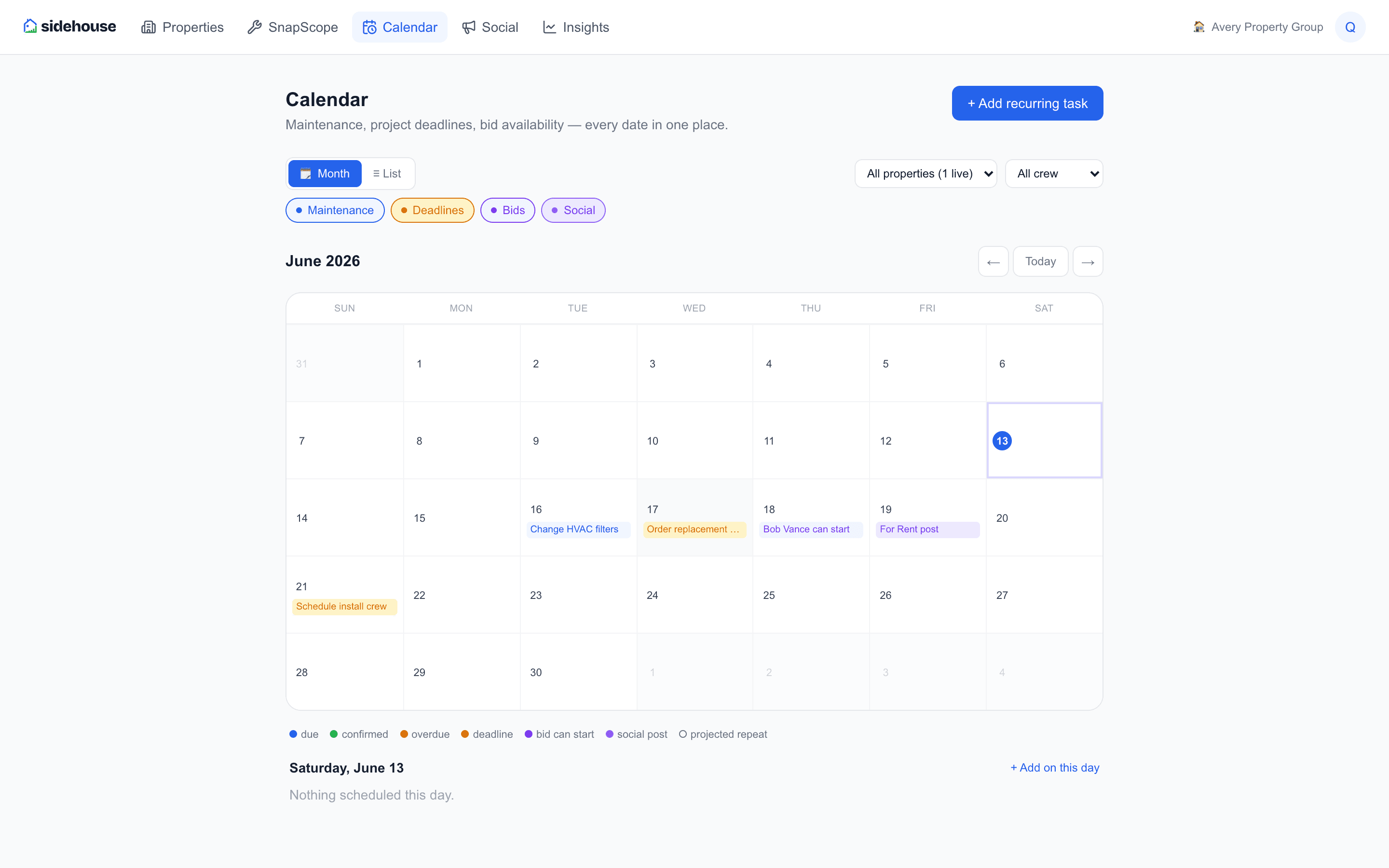 Calendar screenshot