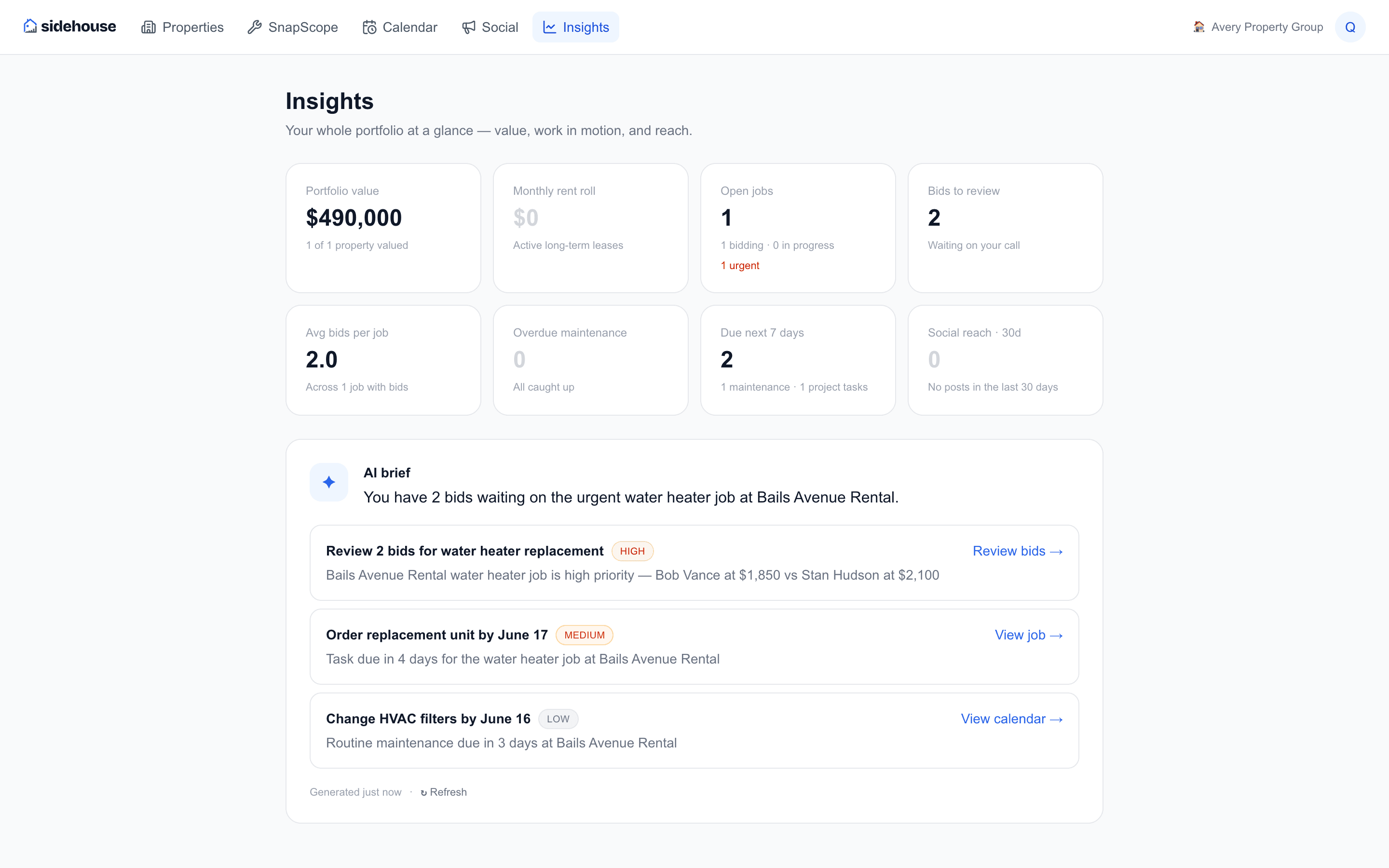 Insights screenshot